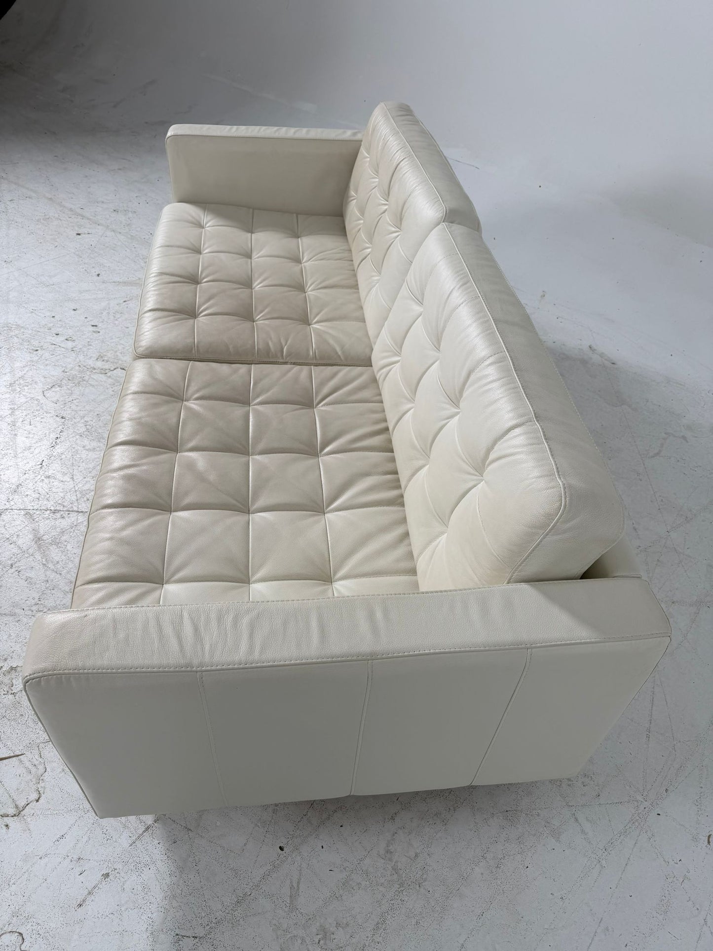 Ikea Morabo Leather Sofa + ottoman. White leather couch. Delivery available