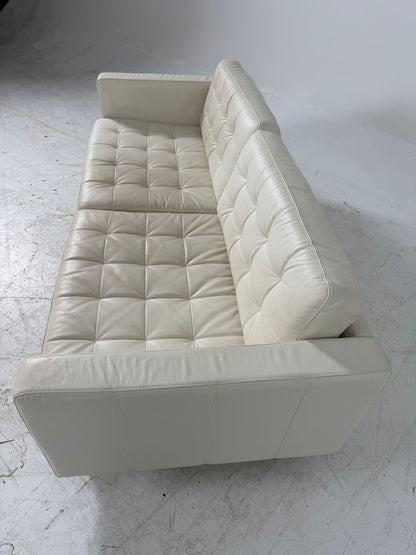 Ikea Morabo Leather Sofa + ottoman. White leather couch. Delivery available