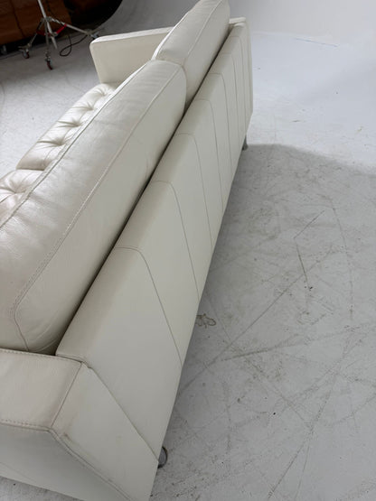Ikea Morabo Leather Sofa + ottoman. White leather couch. Delivery available