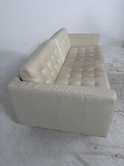 Ikea Morabo Leather Sofa + ottoman. White leather couch. Delivery available