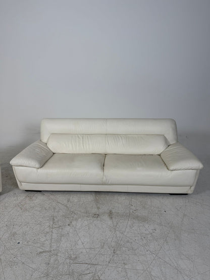 Genuine Leather Sofa Set. White Leather 3+2 couch set. Delivery available