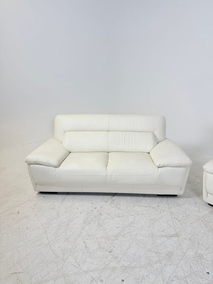 Genuine Leather Sofa Set. White Leather 3+2 couch set. Delivery available