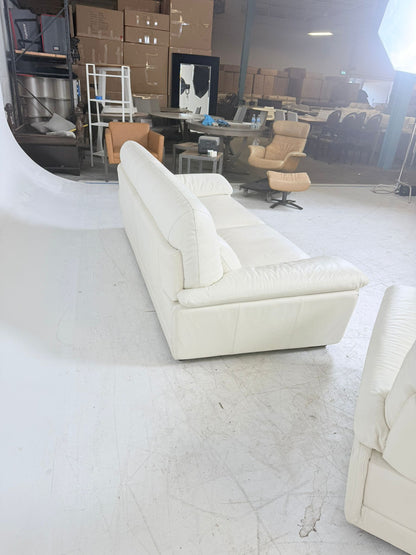 Genuine Leather Sofa Set. White Leather 3+2 couch set. Delivery available