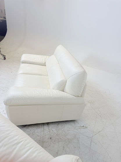 Genuine Leather Sofa Set. White Leather 3+2 couch set. Delivery available