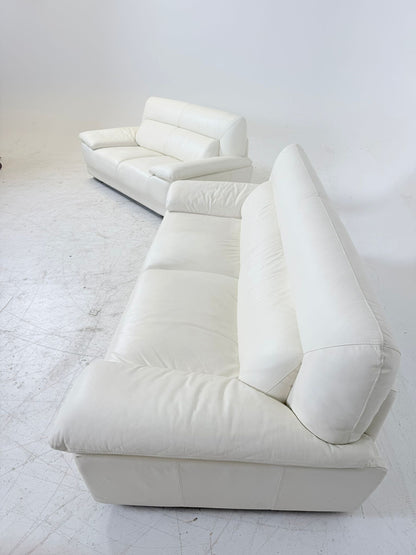 Genuine Leather Sofa Set. White Leather 3+2 couch set. Delivery available