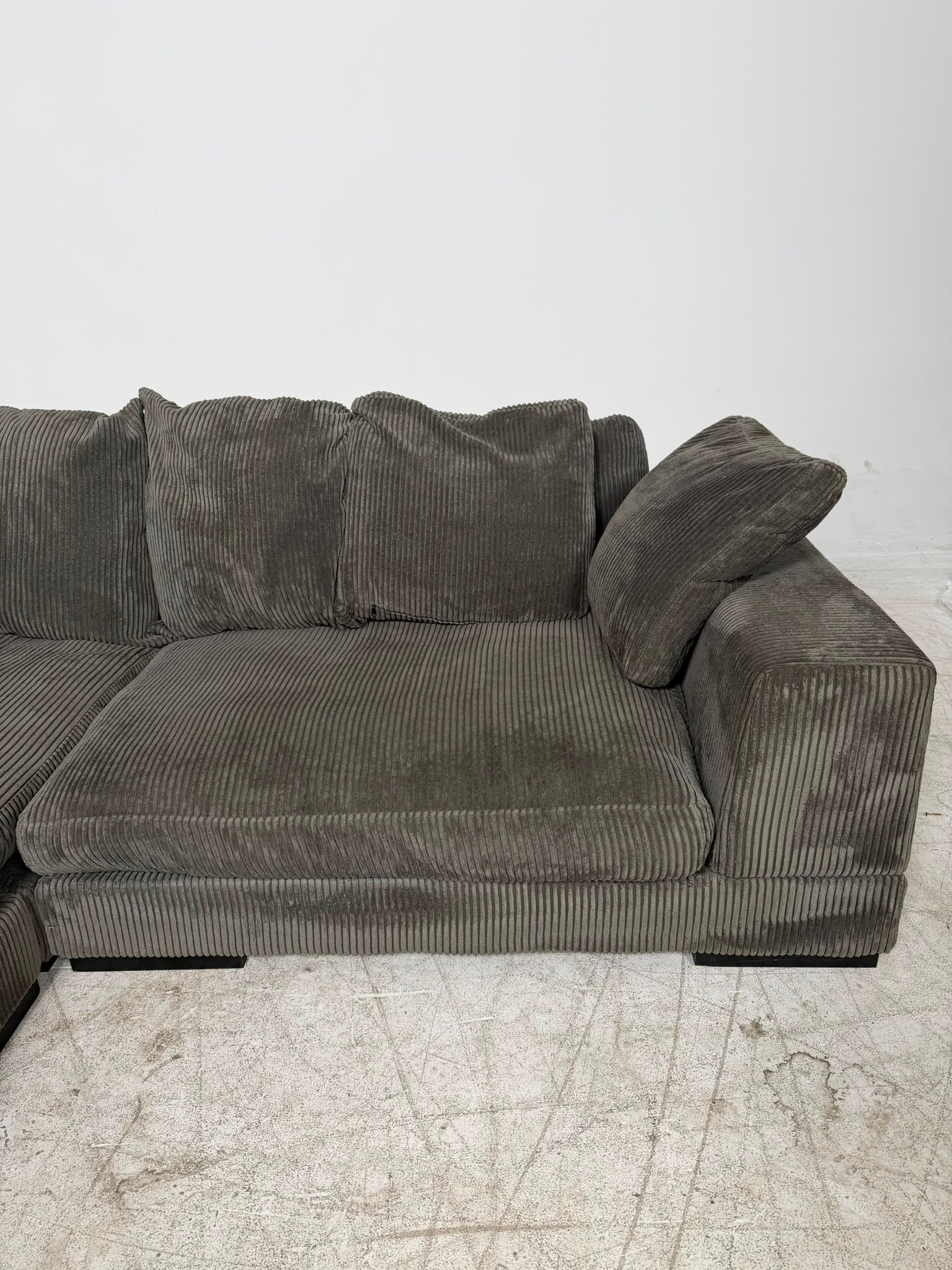 Moe's plunge sectional. Reversible L shaped sofa couch. Delivery available