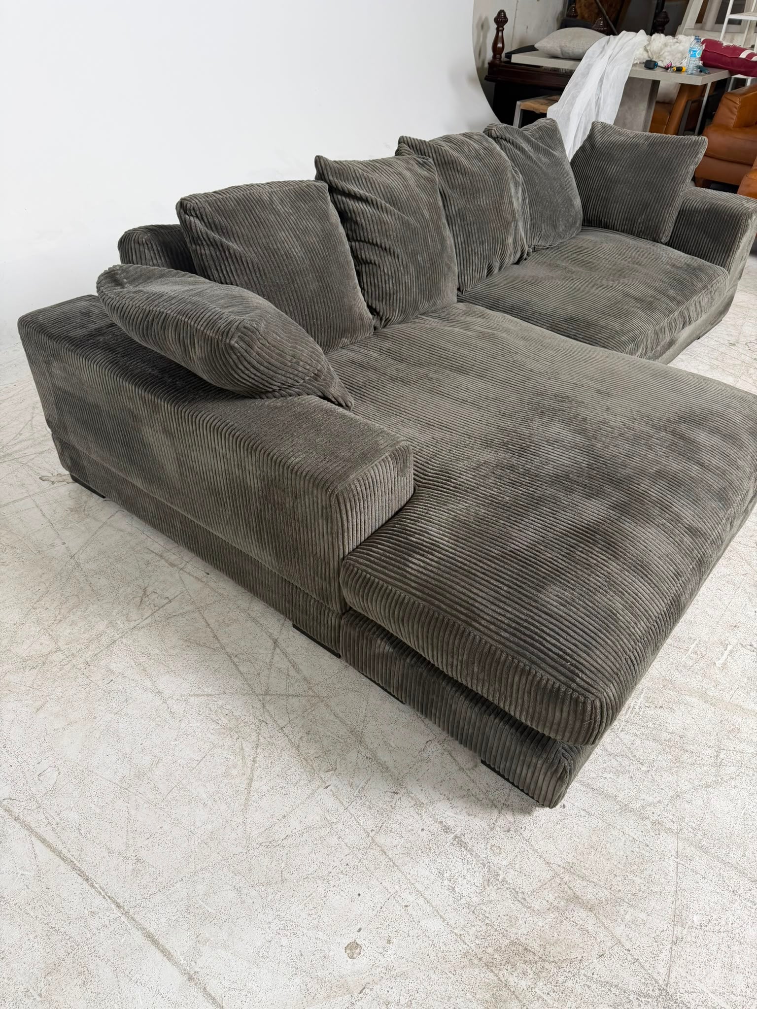 Moe's plunge sectional. Reversible L shaped sofa couch. Delivery available