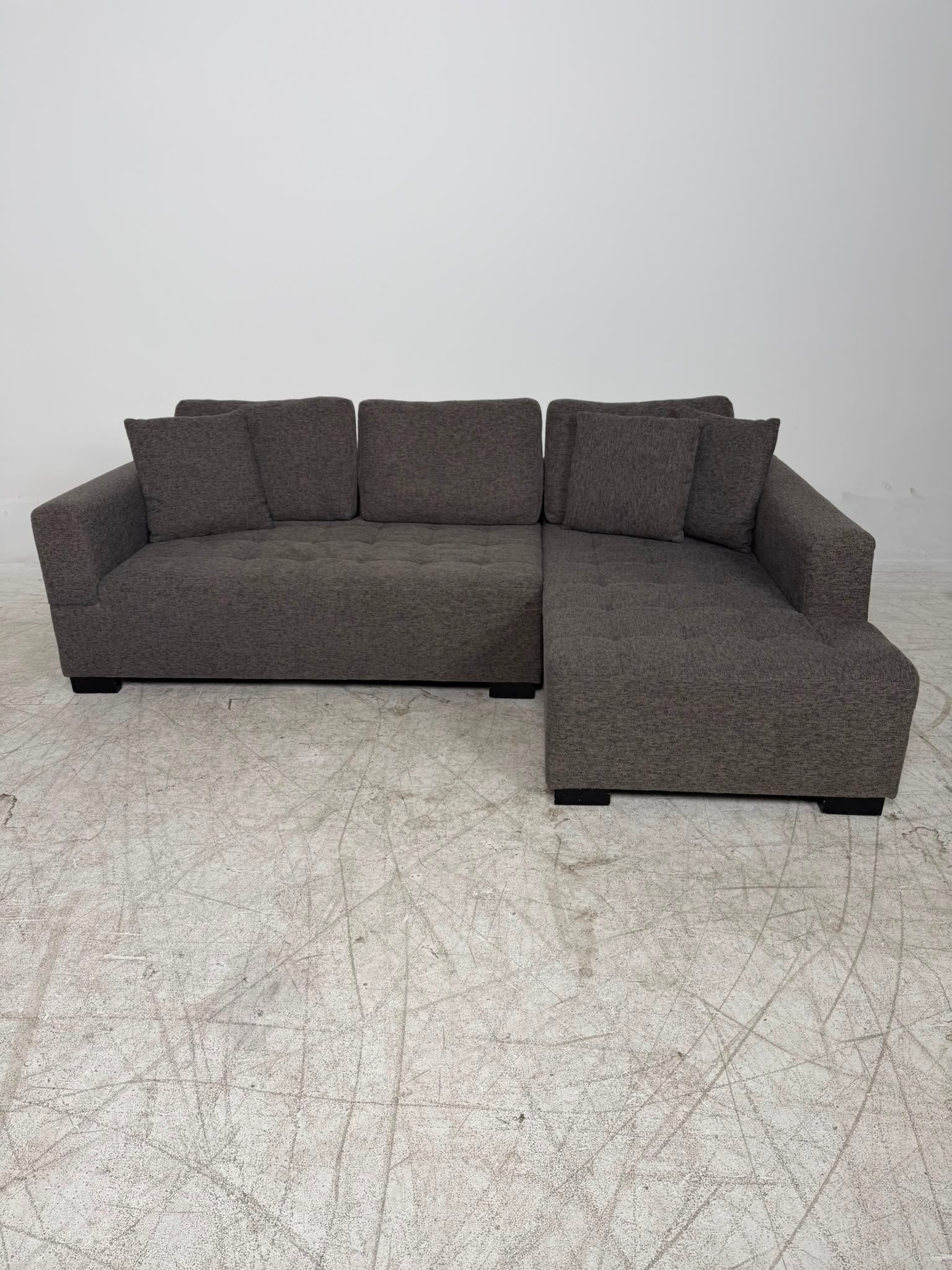 Fabric Sectional + ottoman. L shaped sofa couch. Delivery available