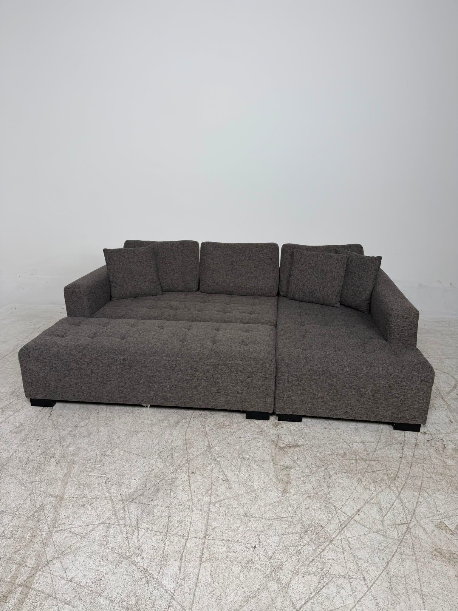 Fabric Sectional + ottoman. L shaped sofa couch. Delivery available