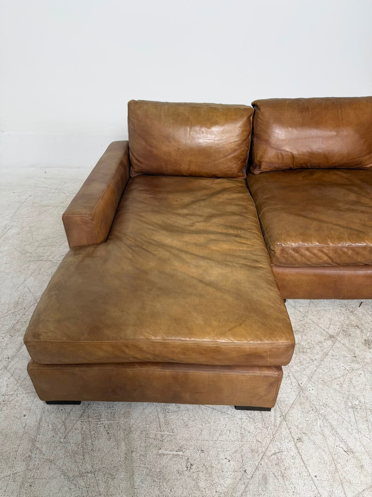 Restoration Hardware Maxwell Leather Sectional. RH L shaped sofa couch. Delivery available