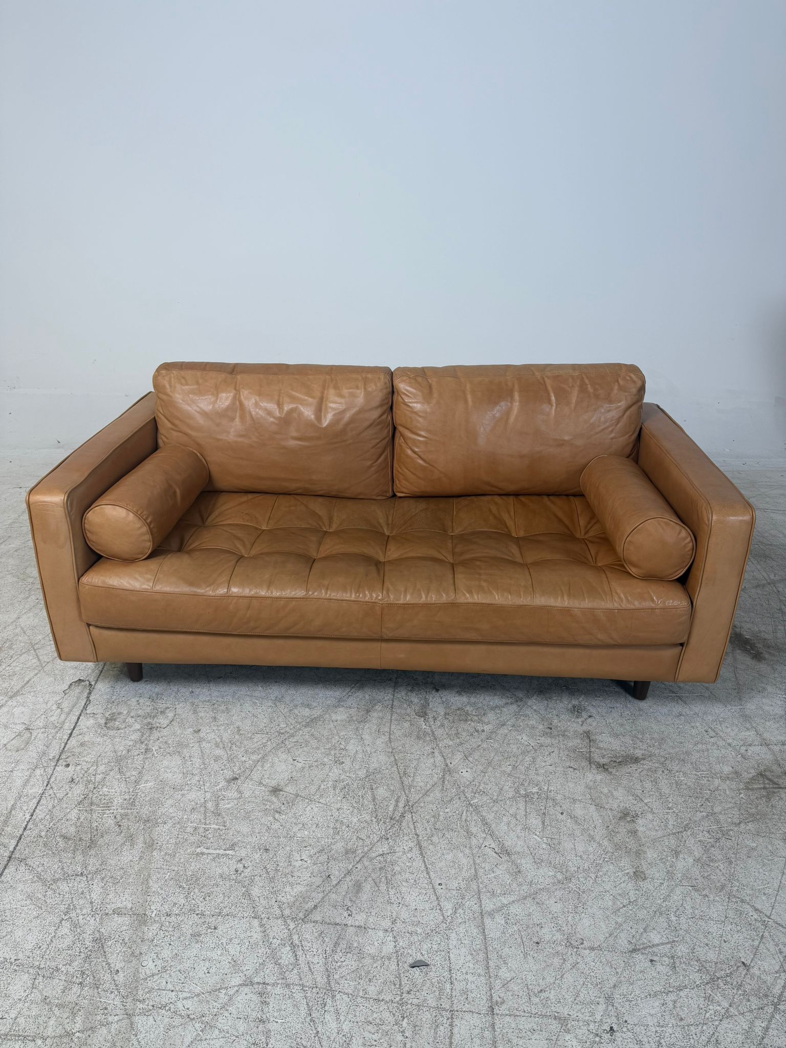 Article Sven leather loveseat. Cognac aniline leather sofa couch. delivery available