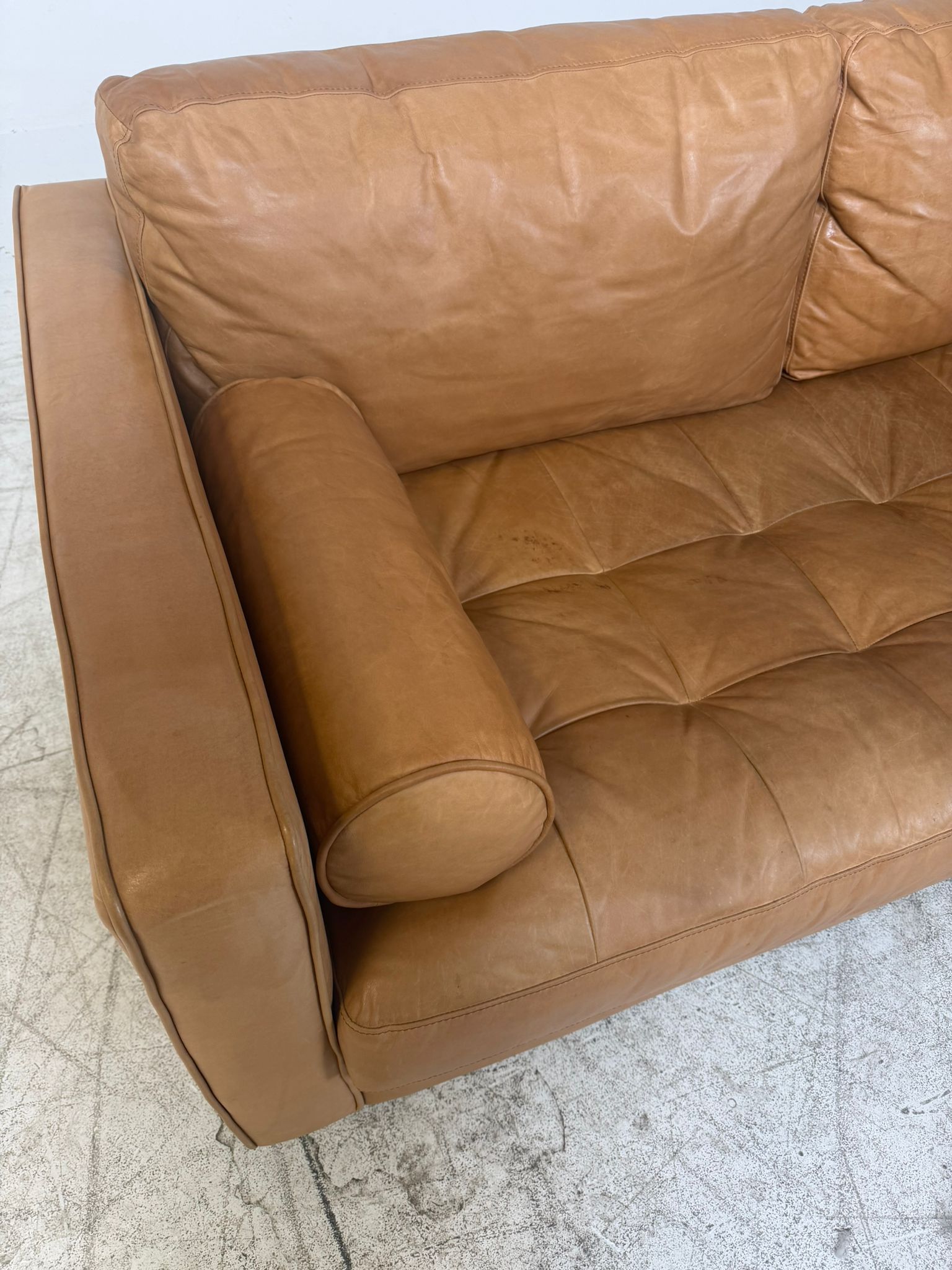 Article Sven leather loveseat. Cognac aniline leather sofa couch. delivery available
