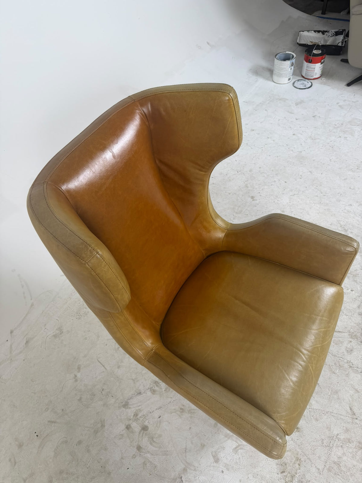 Leather Swivel Wingback Chair. Leather MCM Office chair. Delivery available