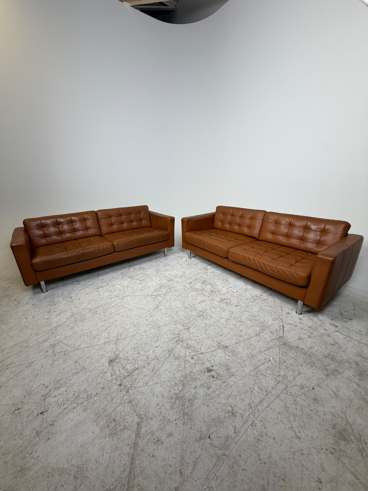 Ikea Morabo Sofa Set. 2  Cognac leather couches. Delivery available