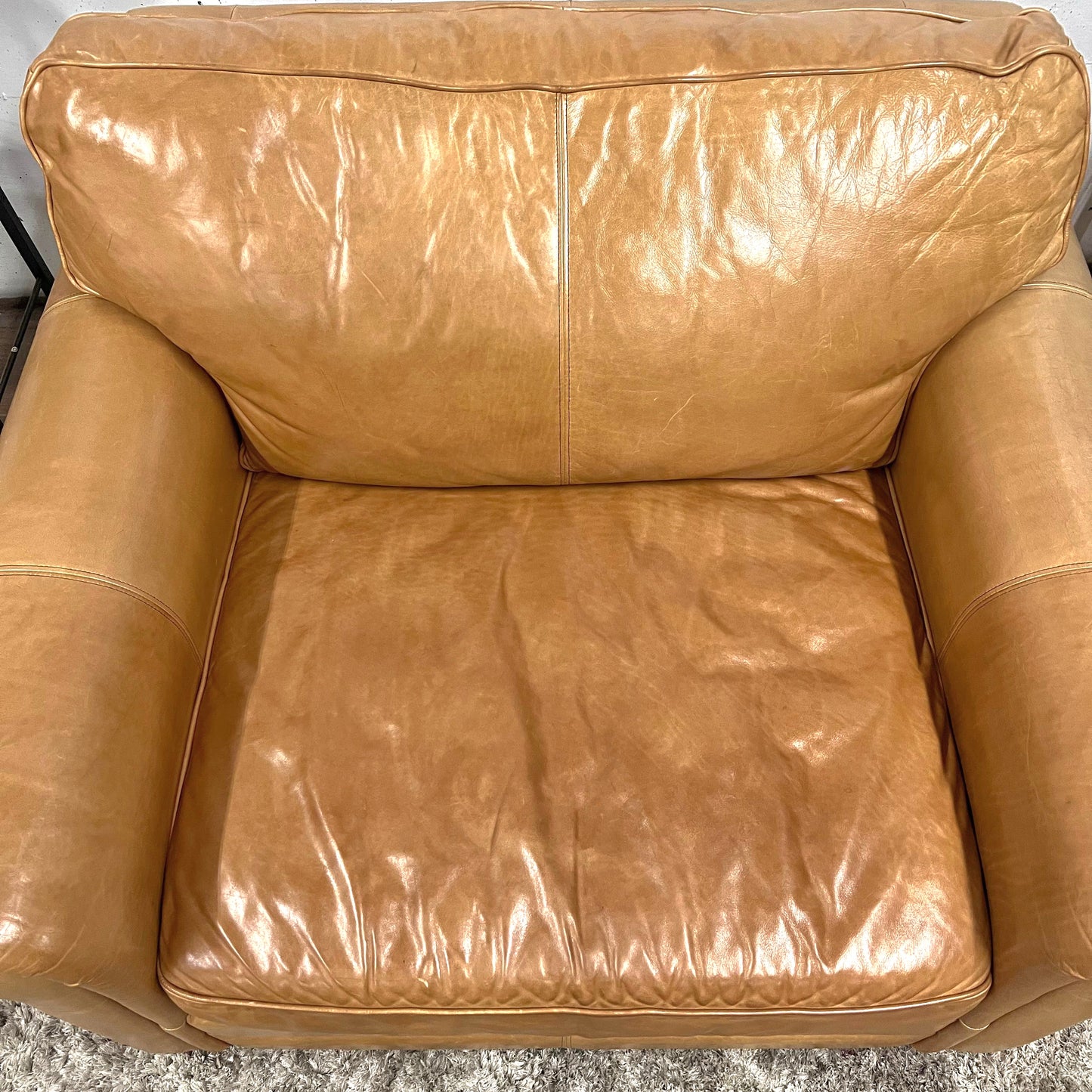 Legacy leather armchair. Cognac decorative chair