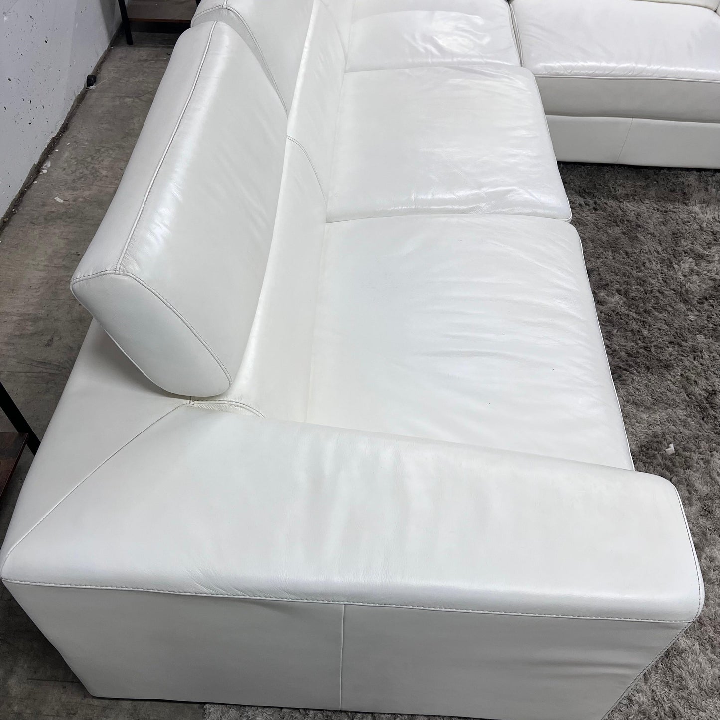 Scan design leather sectional.