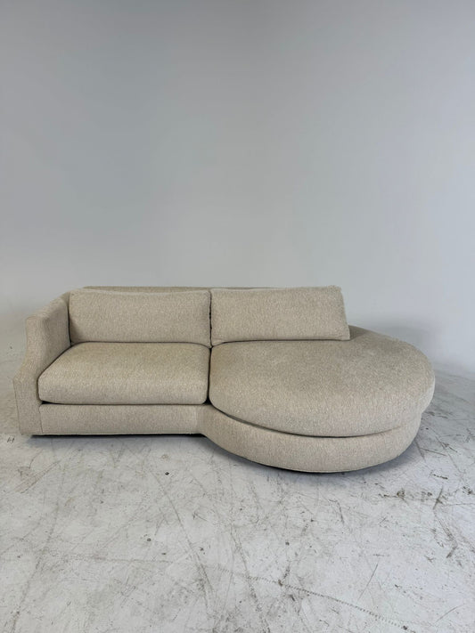 Thayer Coggin Inc. Custom made sectional. Bouclè sofa couch.