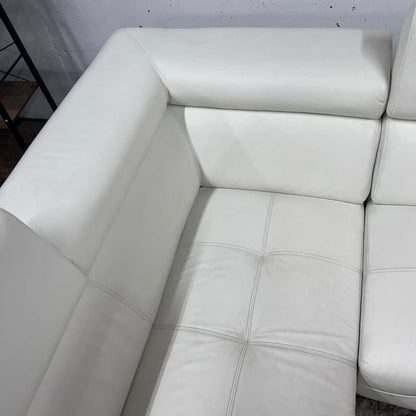 Lincoln sectional by future designs. Leather L shaped sofa couch.