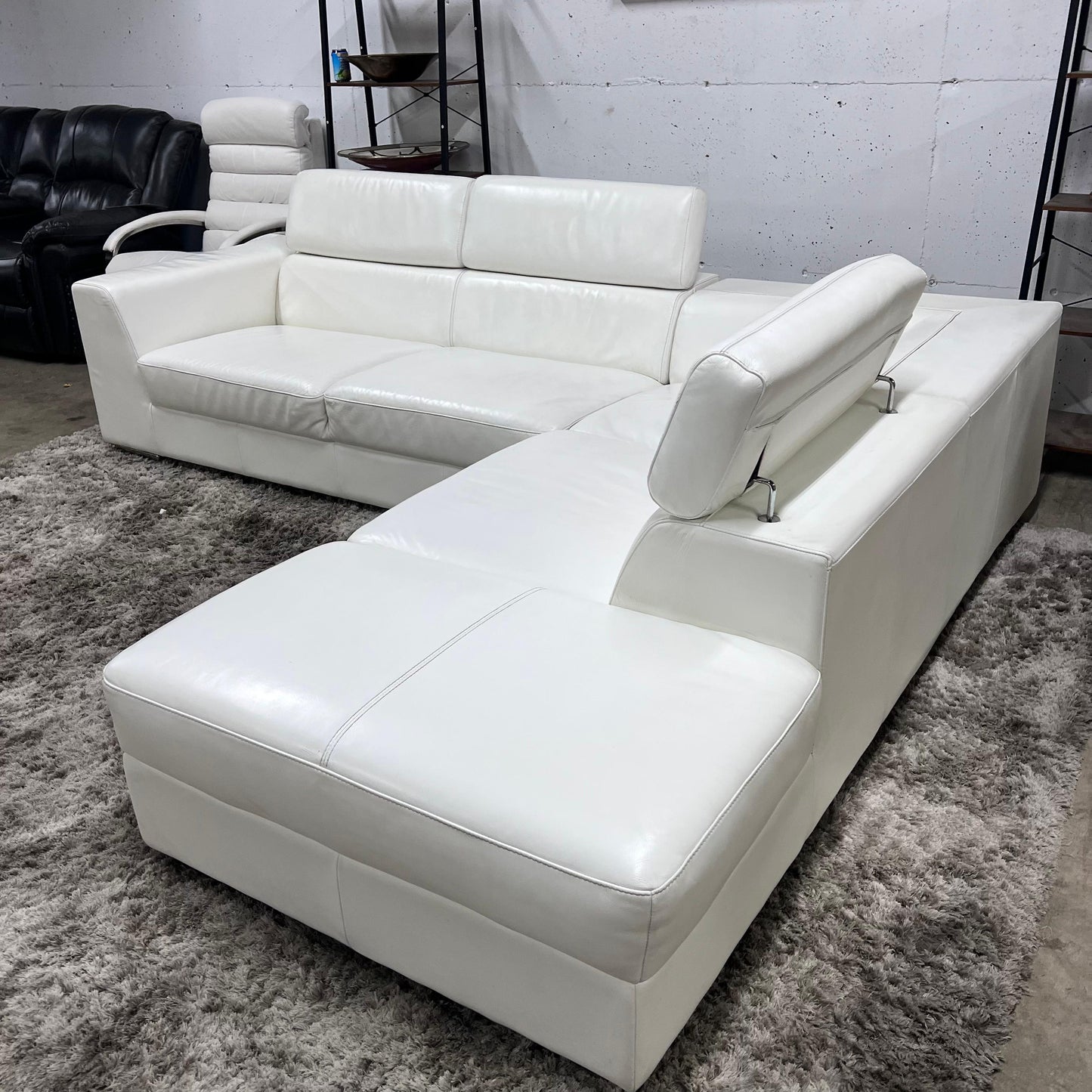 Scan design leather sectional.