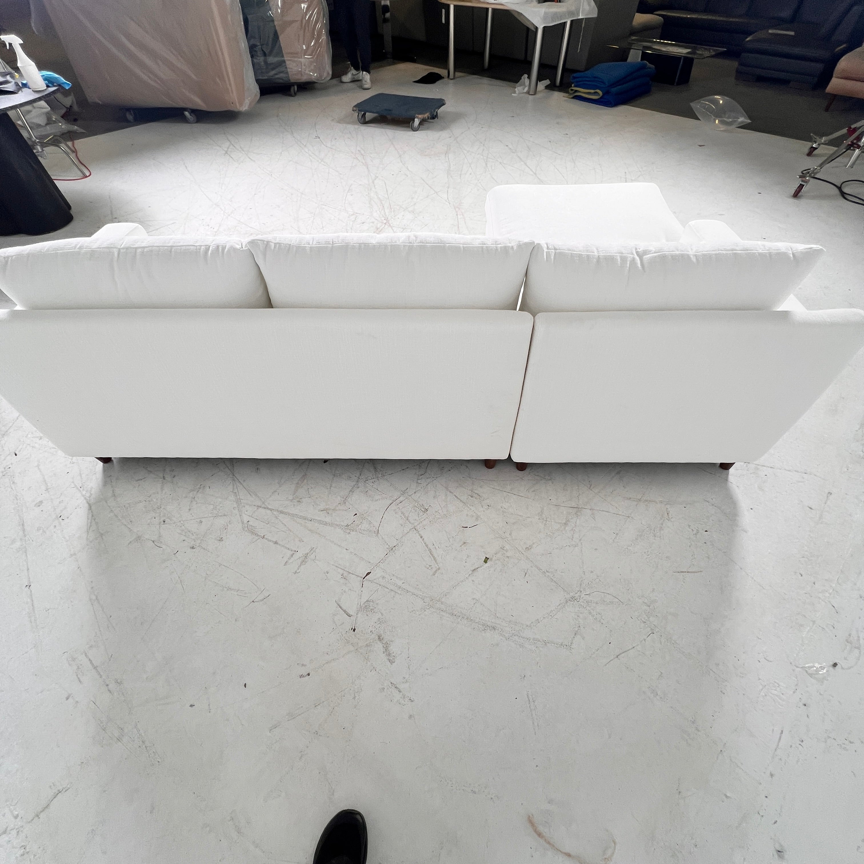 New Moe's Hutton sectional. White L shaped sofa couch