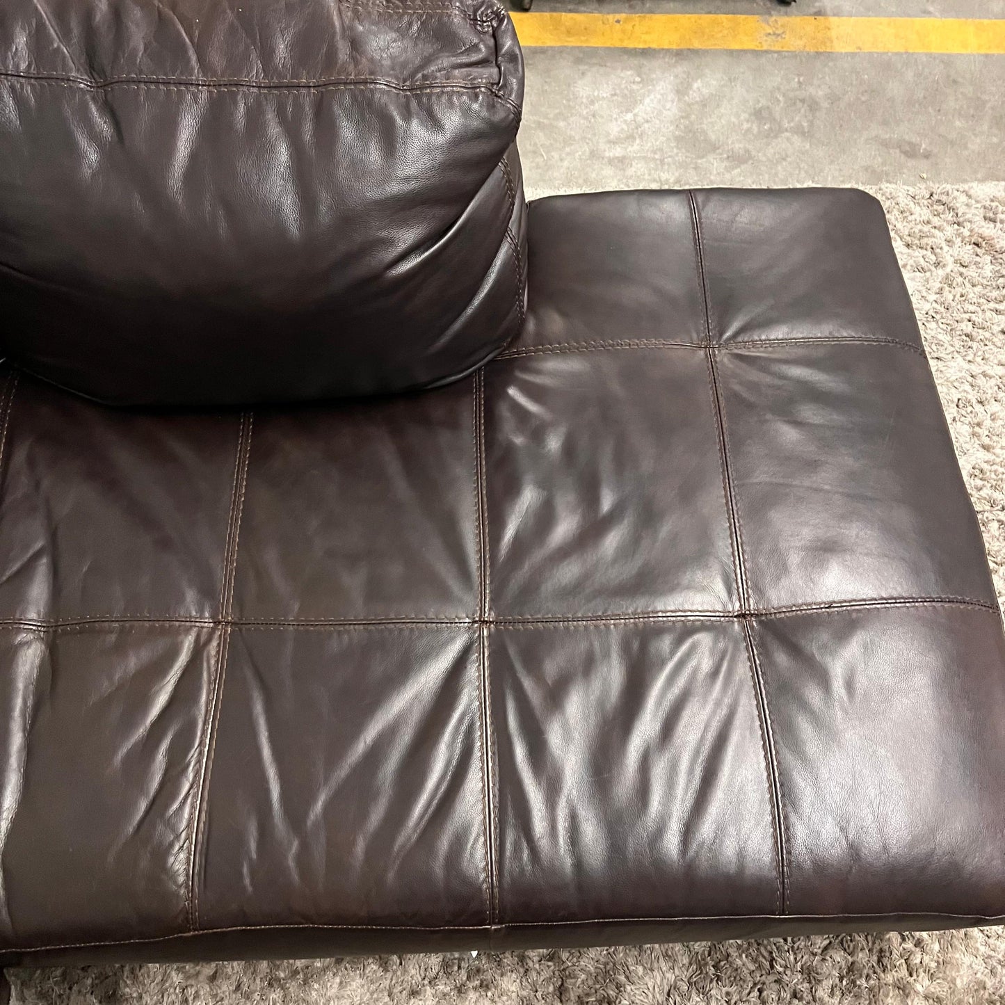 Jag's Furniture Real leather sectional. L shaped sofa couch.
