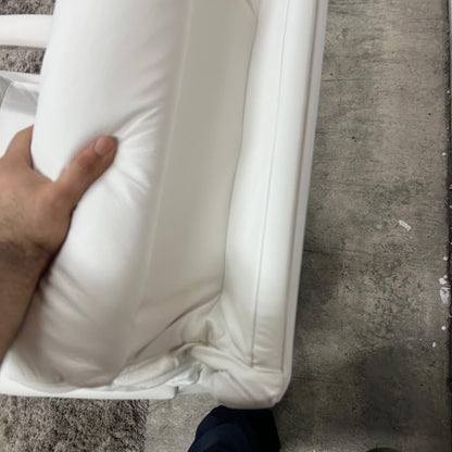 La z boy genuine recliner. White leather reclining chair.