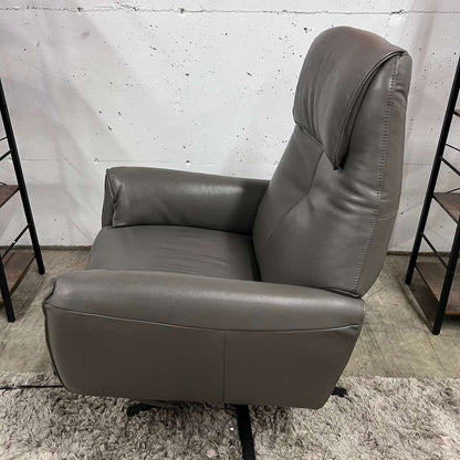 Power leather reclining chair. Real leather armchair.