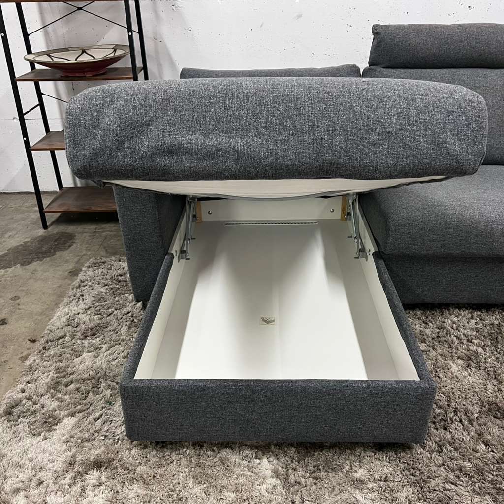 Ikea finnala sectional. Grey L shaped sofa couch with storage. Delivery available