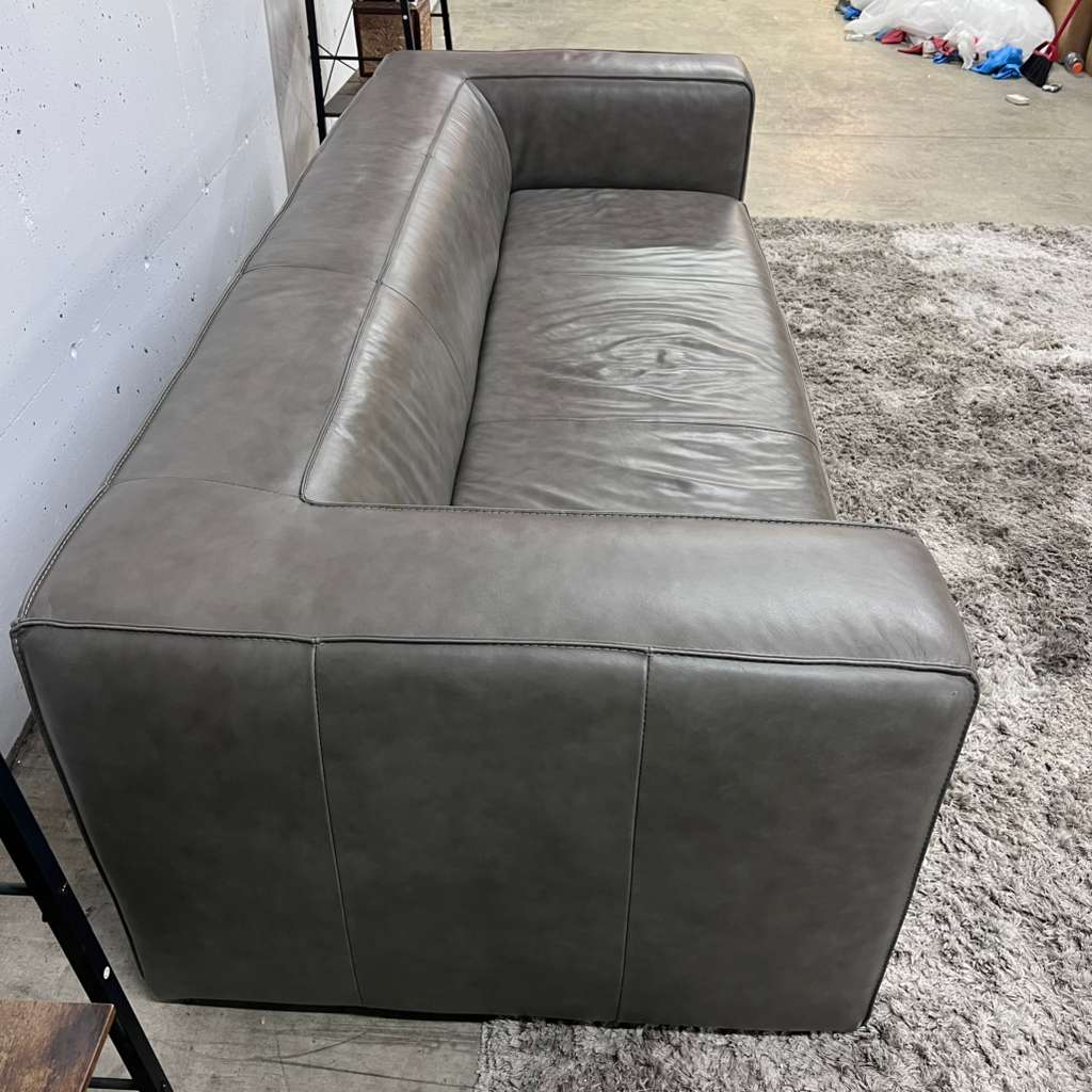 Muse and merchant cigar leather sofa. Mcm aniline leather