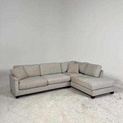 Urban barn sectional. Grey L shaped sofa couch.
