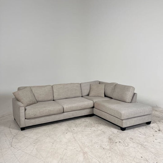 Urban barn sectional. Grey L shaped sofa couch.