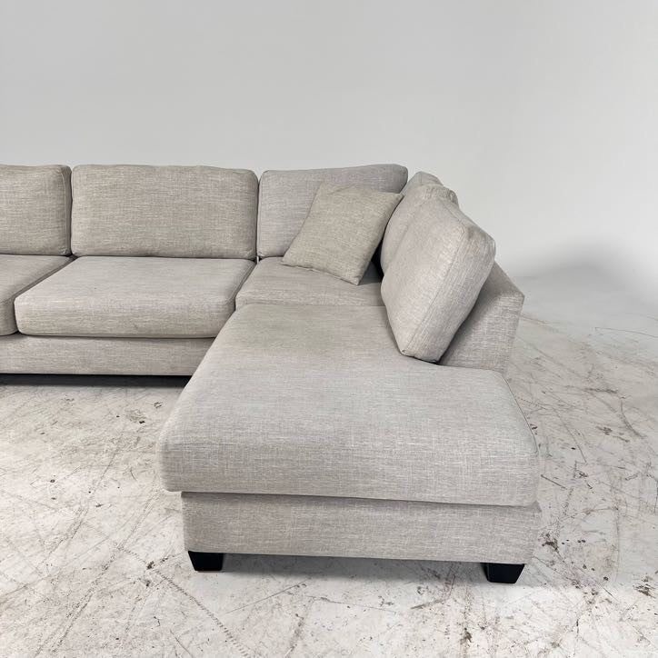 Urban barn sectional. Grey L shaped sofa couch.