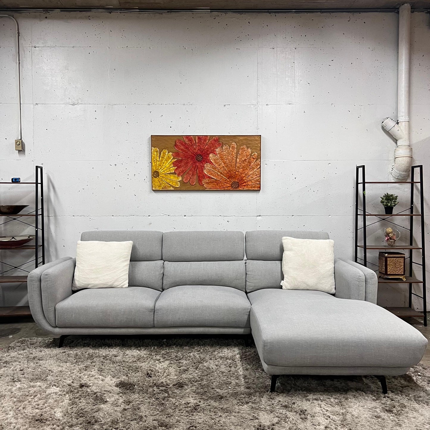 Fabric sofa. L shaped sofa couch. Delivery available