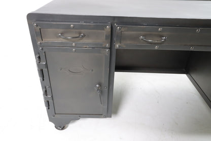 Restoration hardware iron bolt desk. Metal computer desk