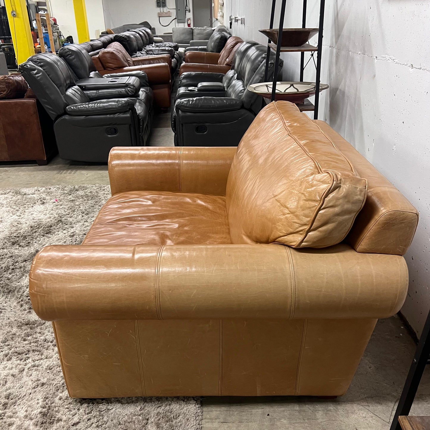 Legacy leather armchair. Cognac decorative chair