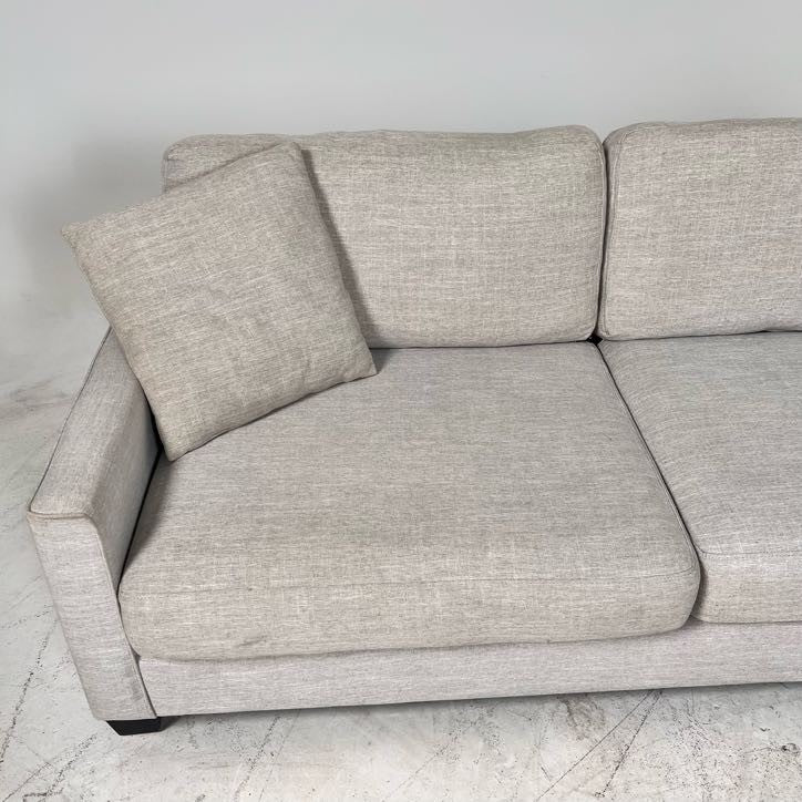 Urban barn sectional. Grey L shaped sofa couch.