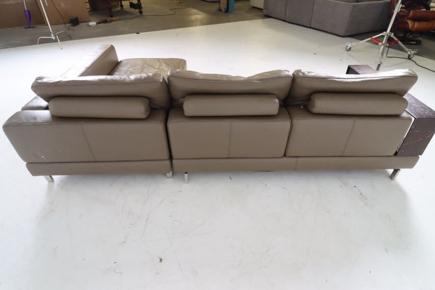 Kings living jasper leather sectional. Reconfigurable L shaped sofa couch