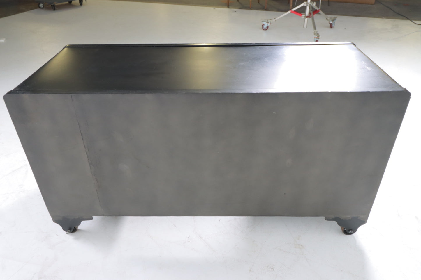 Restoration hardware iron bolt desk. Metal computer desk