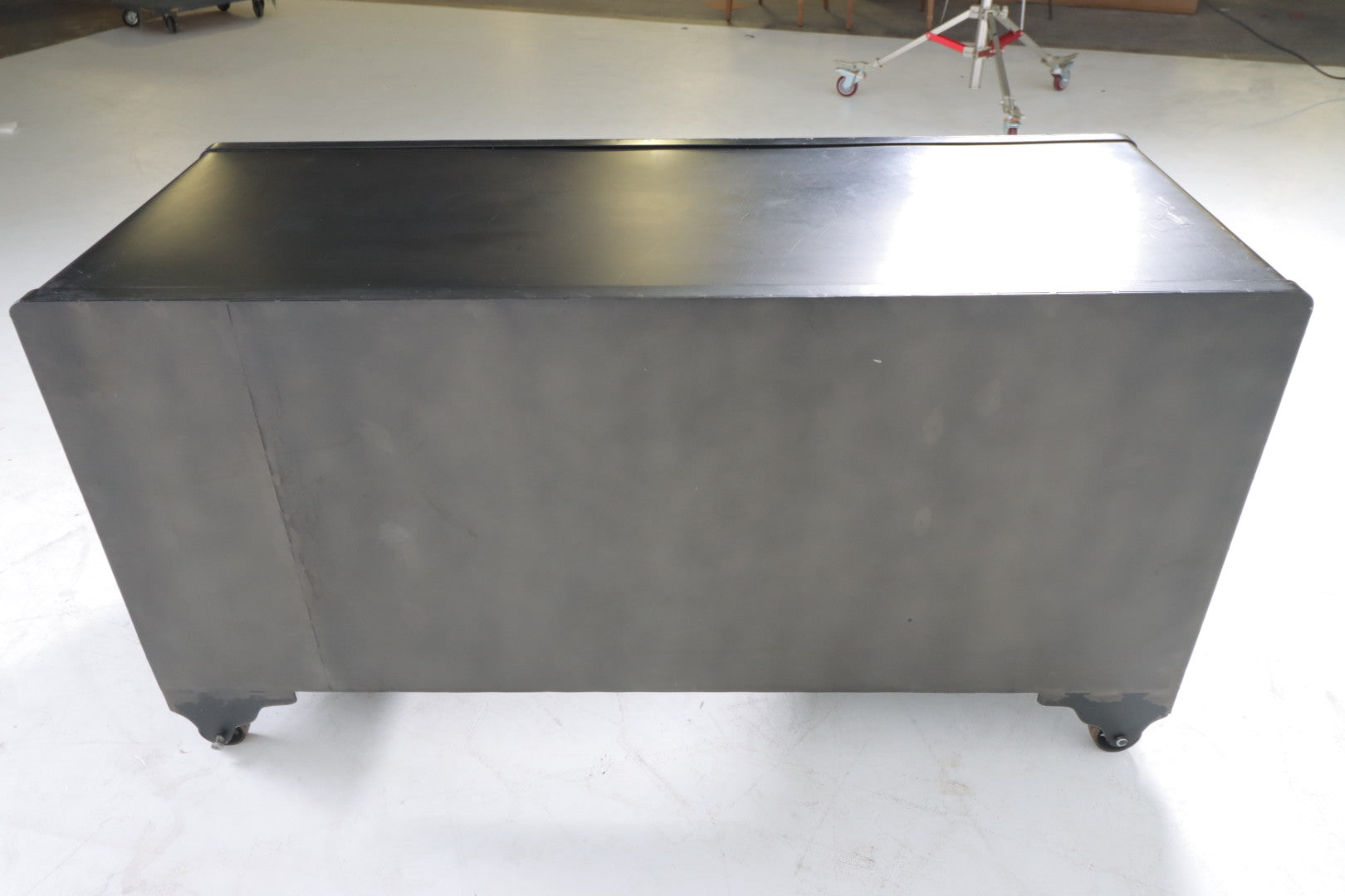 Restoration hardware iron bolt desk. Metal computer desk