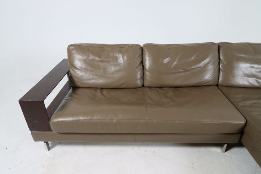 Kings living jasper leather sectional. Reconfigurable L shaped sofa couch