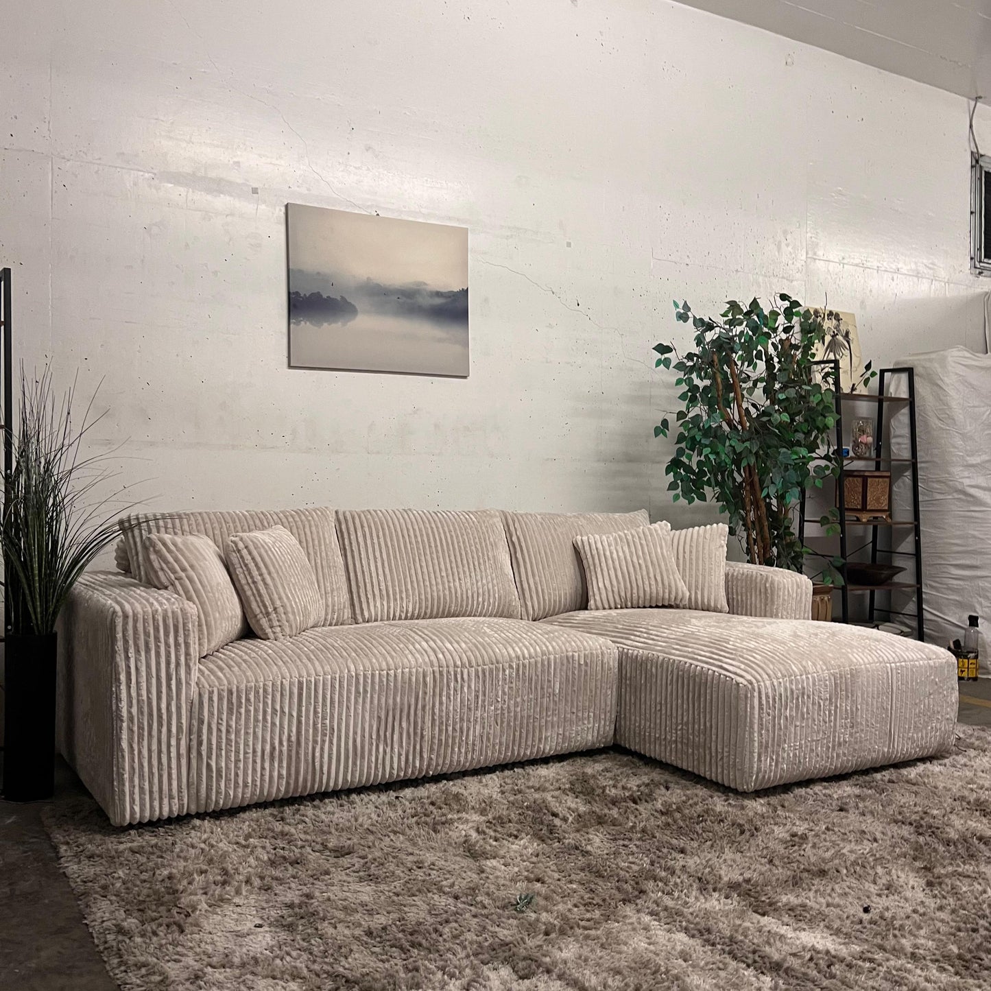 Casa bella thick striped corduroy sectional