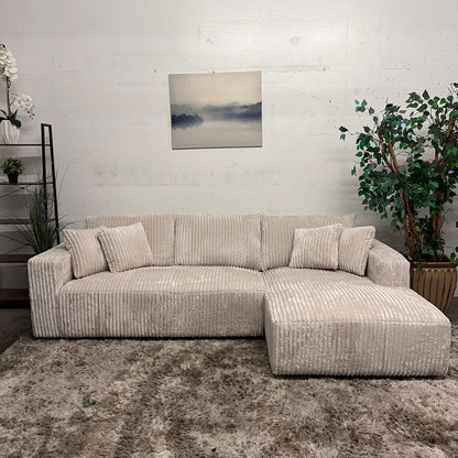 Casa bella thick striped corduroy sectional