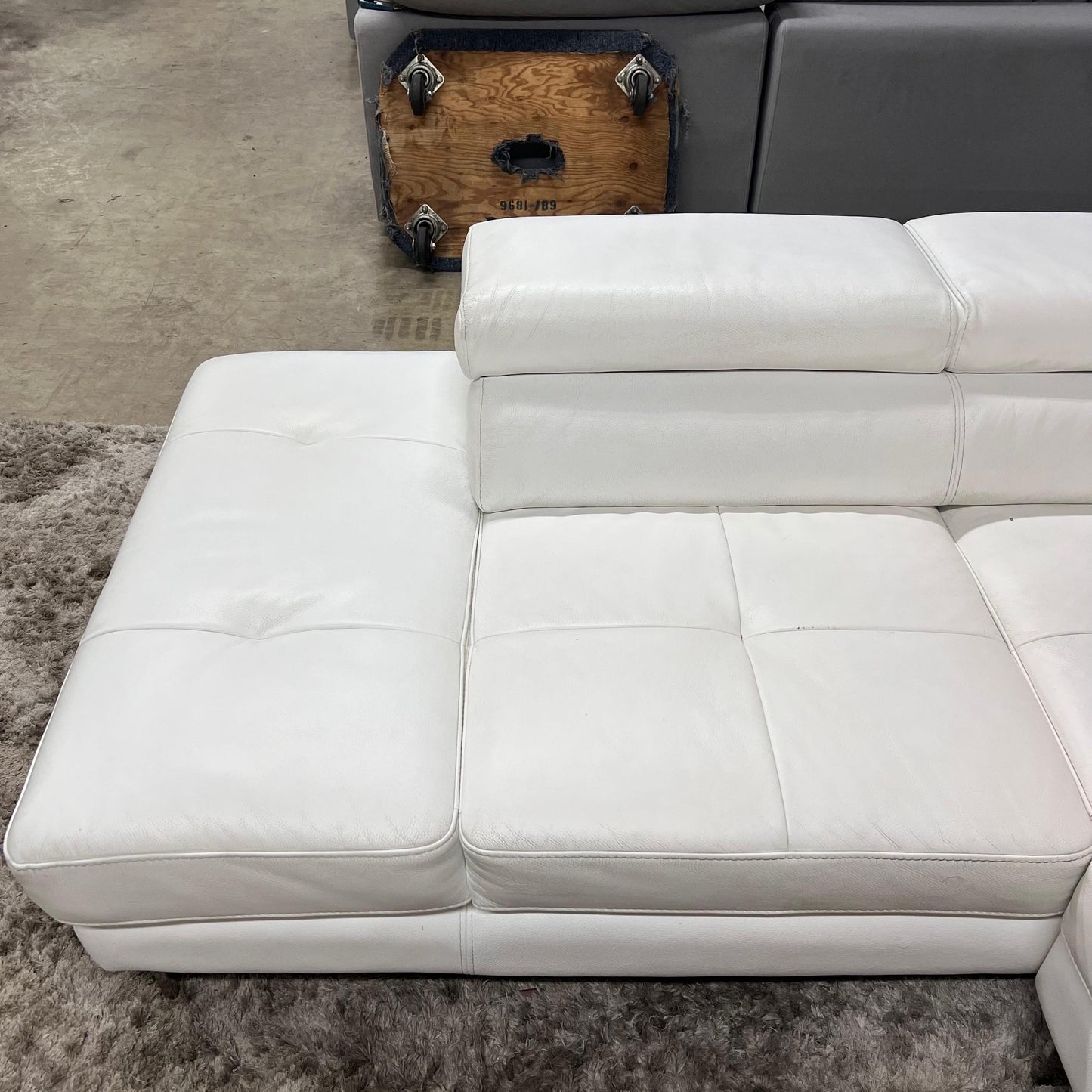 Scan design leather sectional.