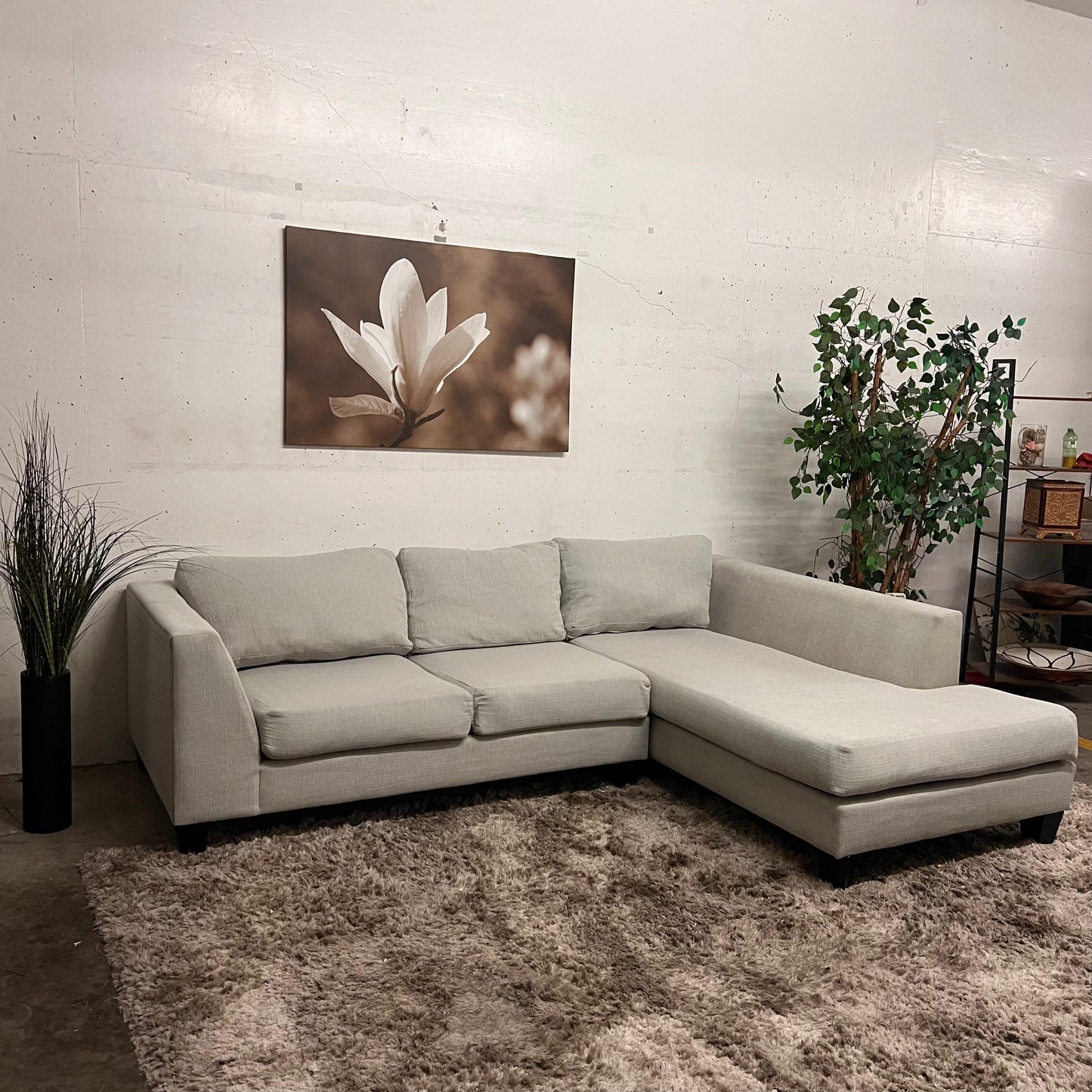 Stylus custom made sectional. L shaped sofa couch.