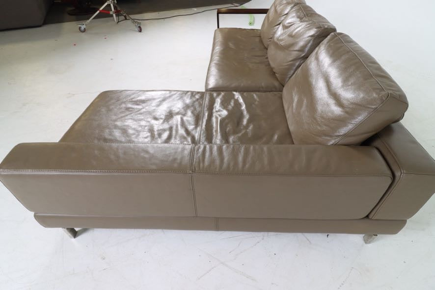 Kings living jasper leather sectional. Reconfigurable L shaped sofa couch