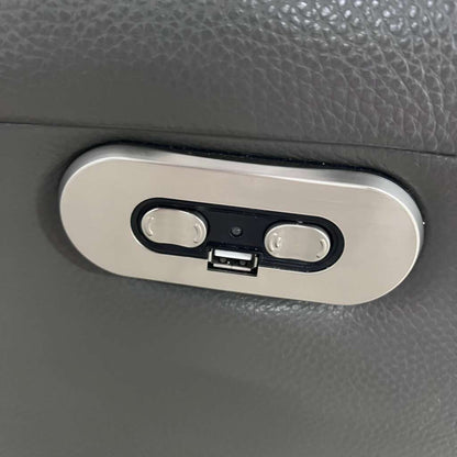 Power leather reclining chair. Real leather armchair.