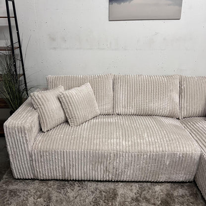Casa bella thick striped corduroy sectional