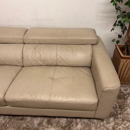 Moe's leather sectional. L Shaped sofa couch.