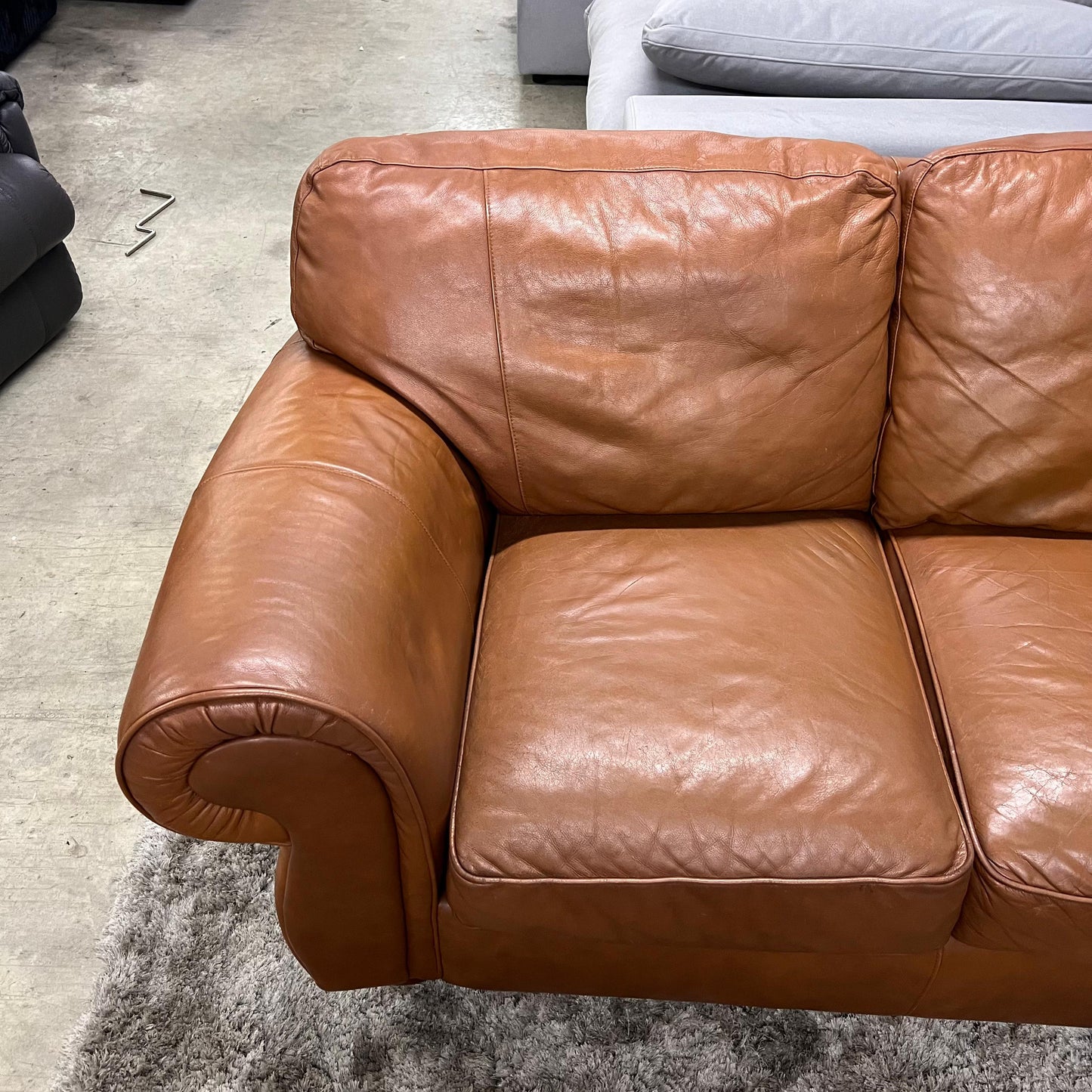 Lane furniture cognac sofa set.