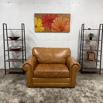 Legacy leather armchair. Cognac decorative chair